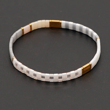 Bohemia Transparent Color Miyuki Beads Stacked Tila Bracelet
