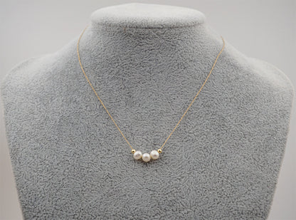 Fashion Round Pearl Titanium Steel Necklace 1 Piece