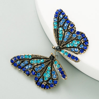 Butterfly Wings Color Diamond  Earrings