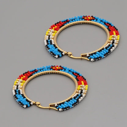 Simple Bohemian Colorful Rice Beads Earrings