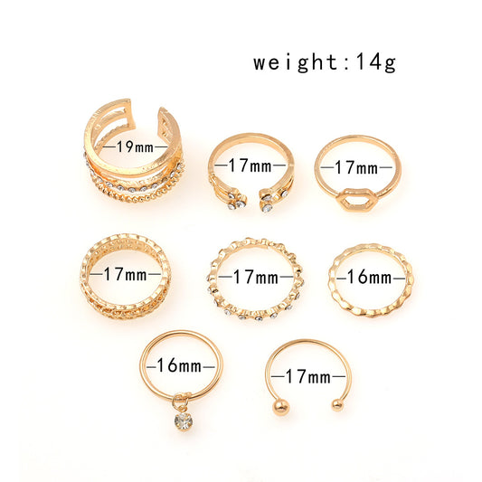 1 Set Fashion Round Alloy Plating Zircon Women's Open Ring