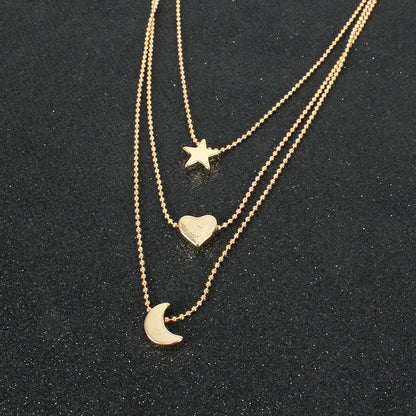 Alloy Star Moon Pendant Necklace