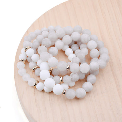 Simple Style Round Natural Stone Bracelets