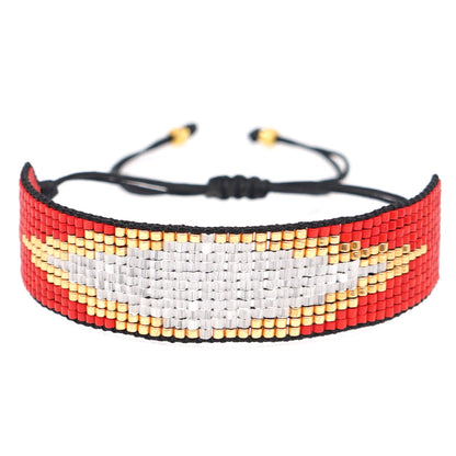 Fashion Geometric Devil's Eye Beaded Alloy Rope Knitting Bracelets