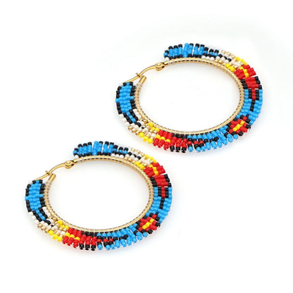 Simple Bohemian Colorful Rice Beads Earrings