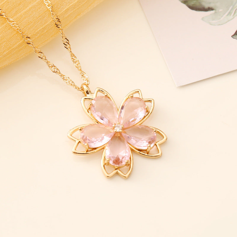 Fashion Flower Alloy Plating Necklace