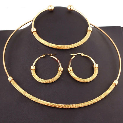 1 Set Simple Style Circle Stainless Steel Plating Choker