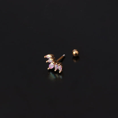 Lady Crown Plating Metal Artificial Gemstones Earrings Ear Studs