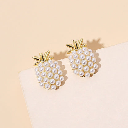 New Trendy Fashion Pineapple Pearl Earrings