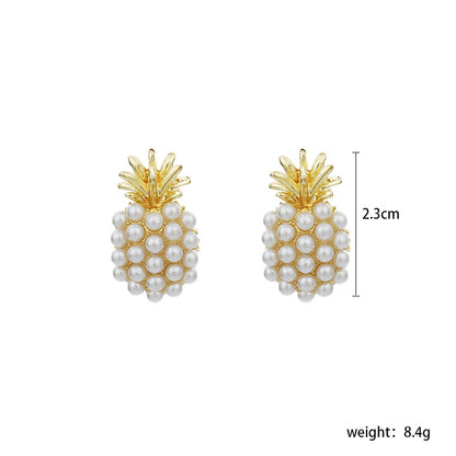 New Trendy Fashion Pineapple Pearl Earrings