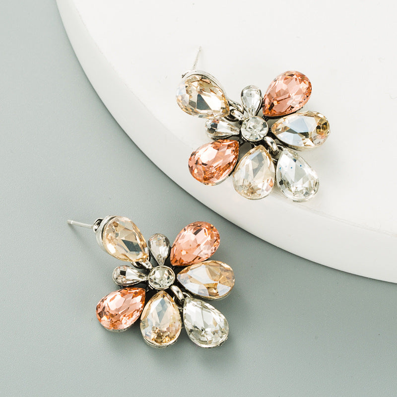 Fashion Diamond Flower Earrings