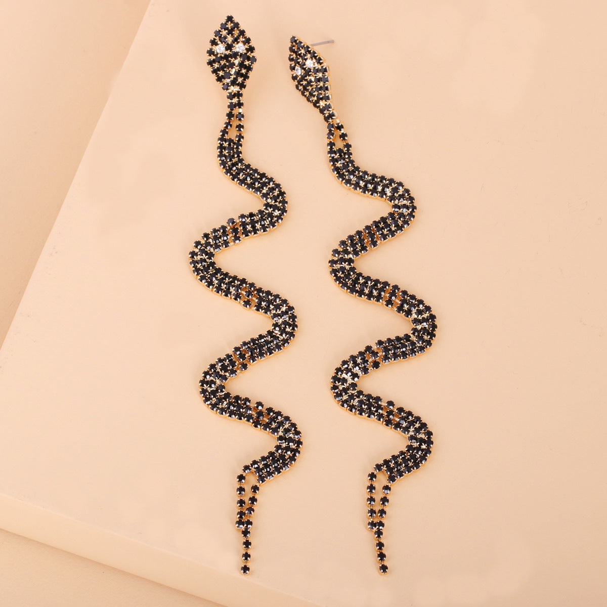 New  Inlaid  Diamond Snake Earrings