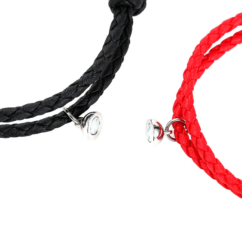 New Xingyue Spaceman Pu Rope Bracelet Magnet Suction Couple Bracelet Pair Exclusive For Cross-border Ornament Wholesale