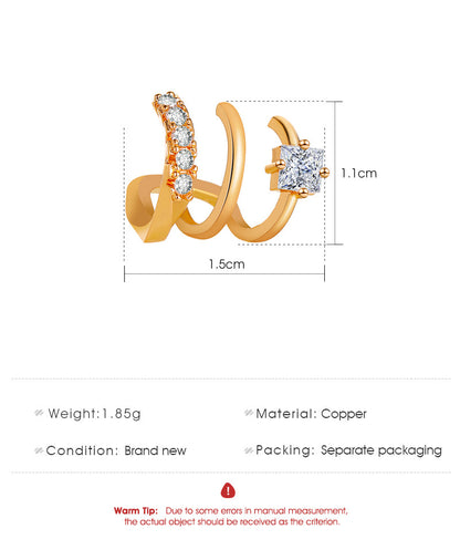 Wholesale Jewelry Simple Style Geometric Copper Artificial Gemstones Plating Earrings