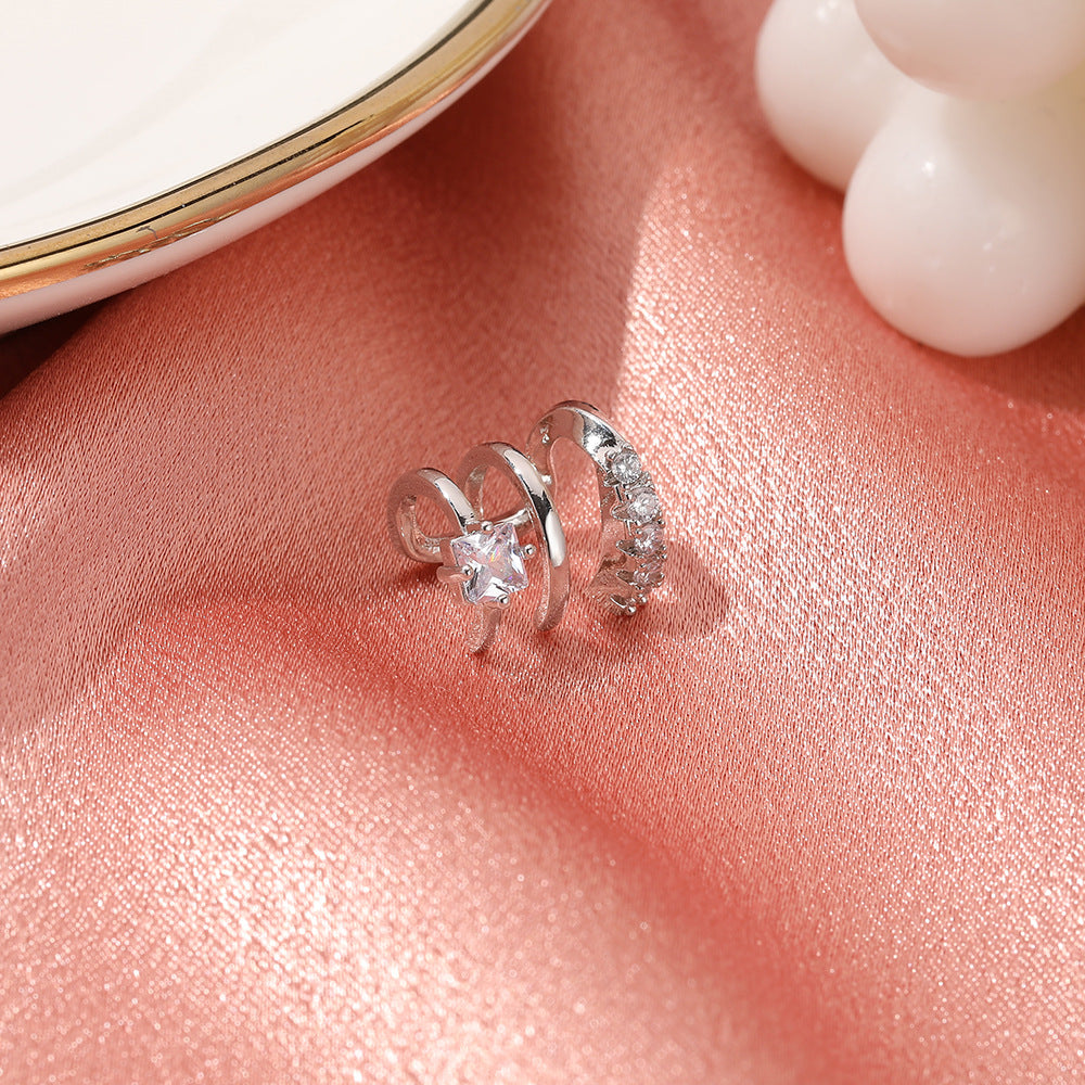 Wholesale Jewelry Simple Style Geometric Copper Artificial Gemstones Plating Earrings