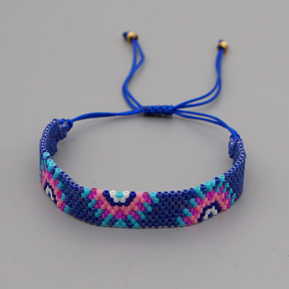 Fashion Turkey Evil Eye Miyuki Beads Weaving Wide Bracelet Wholesale Gooddiy