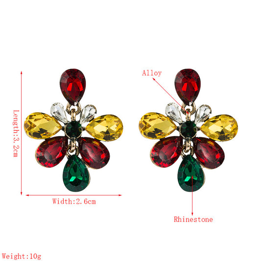 Fashion Diamond Flower Earrings