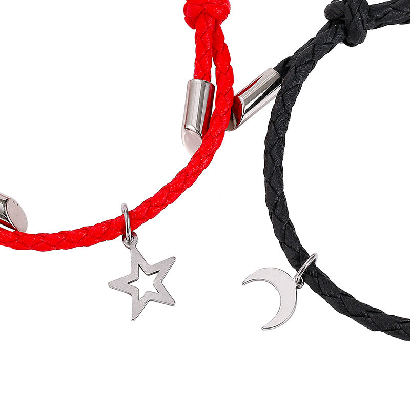 New Xingyue Spaceman Pu Rope Bracelet Magnet Suction Couple Bracelet Pair Exclusive For Cross-border Ornament Wholesale