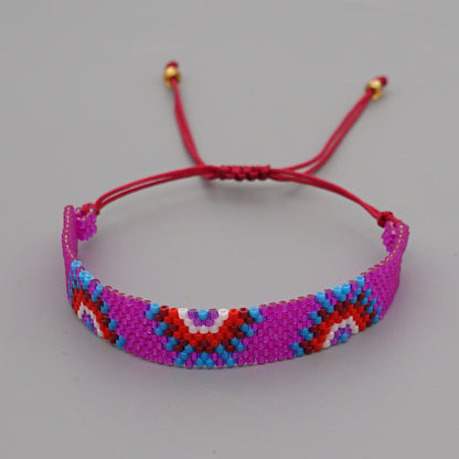 Fashion Turkey Evil Eye Miyuki Beads Weaving Wide Bracelet Wholesale Gooddiy
