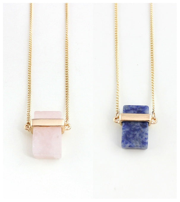 1 Piece Simple Style Rectangle Crystal Inlay Crystal Necklace