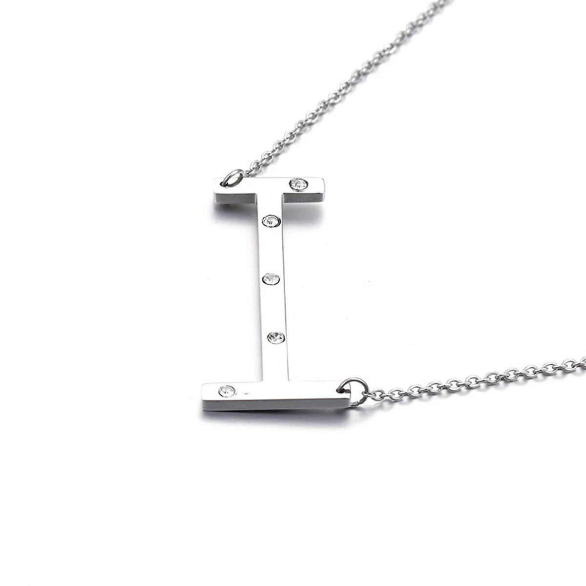 26 English Letter Pendant Diamond Stainless Steel Necklace