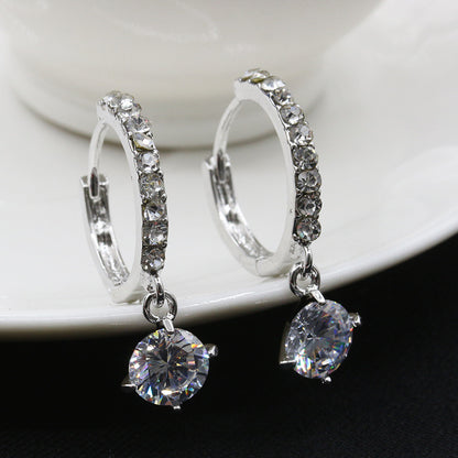 Korean Earrings Hearts And Arrows Zircon Earrings Full Diamond Crystal Earrings Wholesale