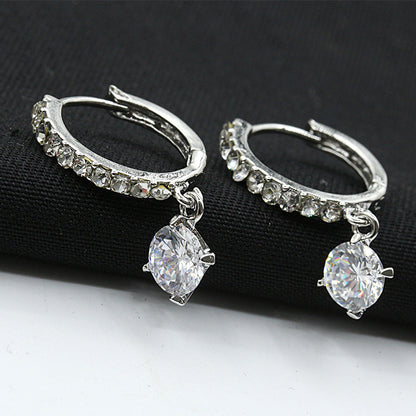 Korean Earrings Hearts And Arrows Zircon Earrings Full Diamond Crystal Earrings Wholesale