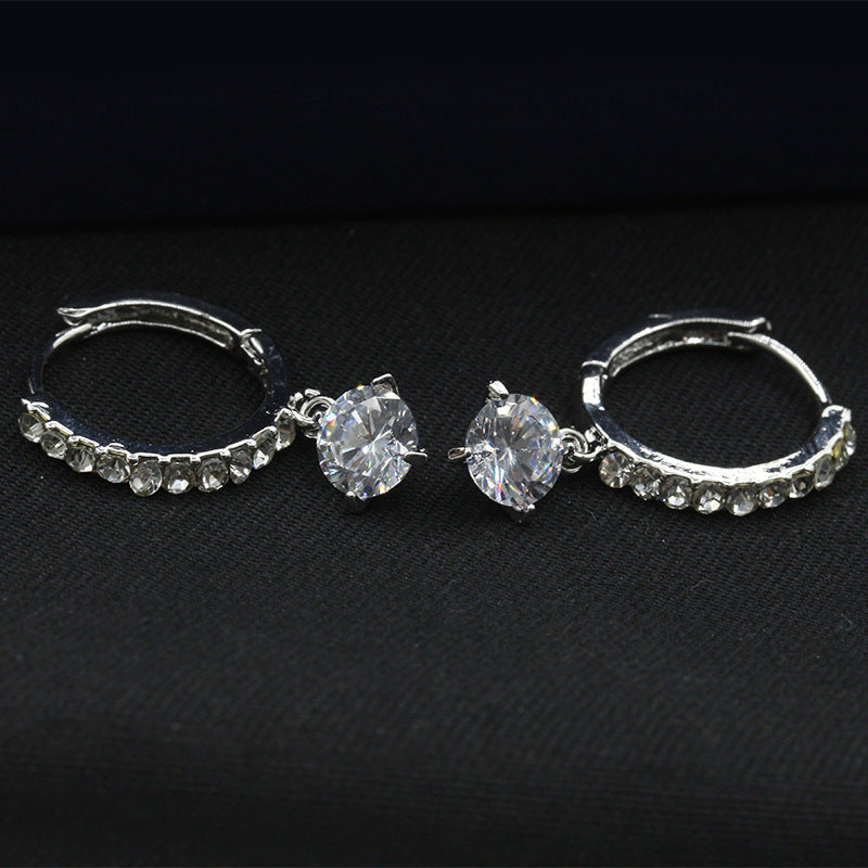 Korean Earrings Hearts And Arrows Zircon Earrings Full Diamond Crystal Earrings Wholesale