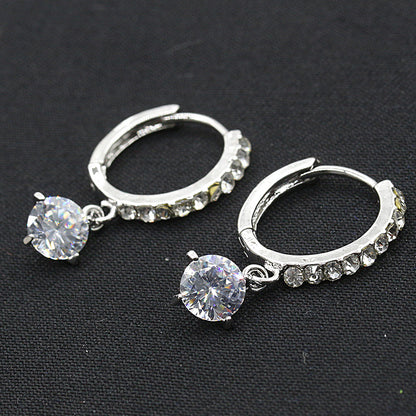 Korean Earrings Hearts And Arrows Zircon Earrings Full Diamond Crystal Earrings Wholesale