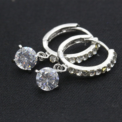 Korean Earrings Hearts And Arrows Zircon Earrings Full Diamond Crystal Earrings Wholesale