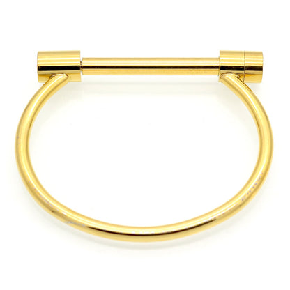 Simple Style Geometric Titanium Steel Plating Bangle