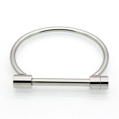 Simple Style Geometric Titanium Steel Plating Bangle