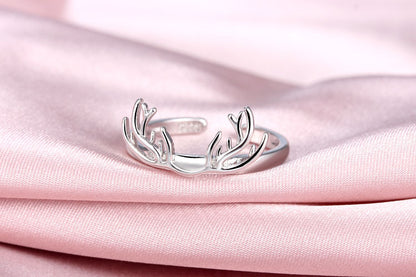 Simple Style Antlers Copper Plating Open Rings