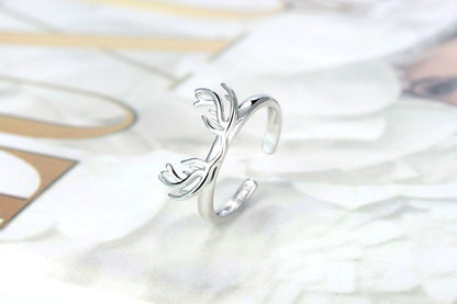 Simple Style Antlers Copper Plating Open Rings