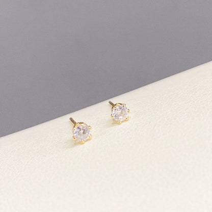 3 Pairs Elegant Flower Copper Inlay Zircon Ear Studs