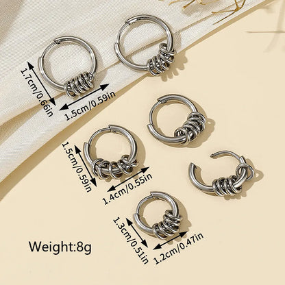 3 Pairs Ig Style Simple Style Circle Plating Copper 18k Gold Plated Earrings