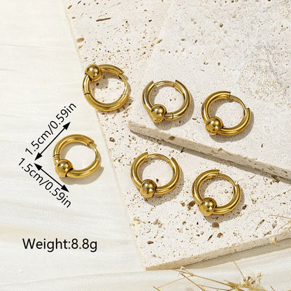 3 Pairs Ig Style Simple Style Circle Plating Copper 18k Gold Plated Earrings