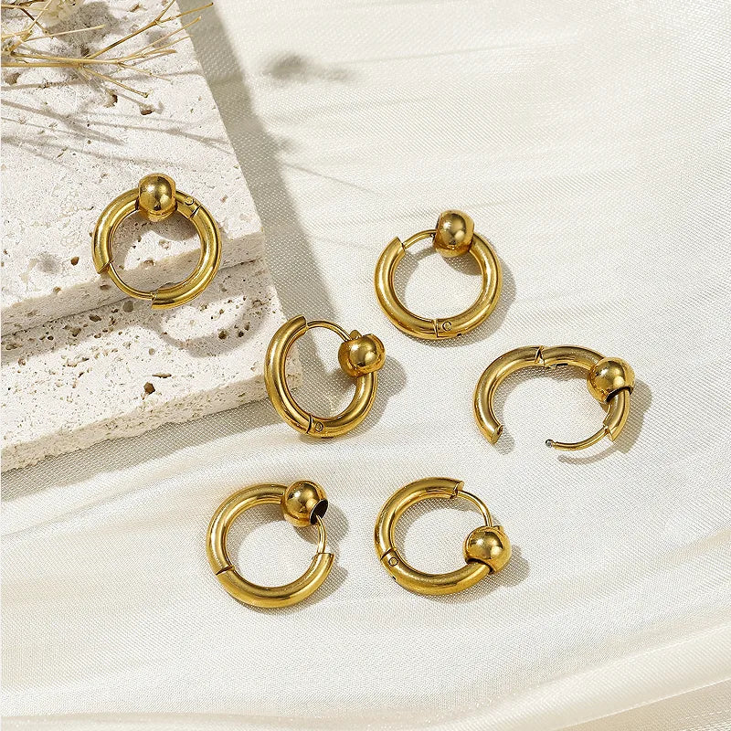 3 Pairs Ig Style Simple Style Circle Plating Copper 18k Gold Plated Earrings