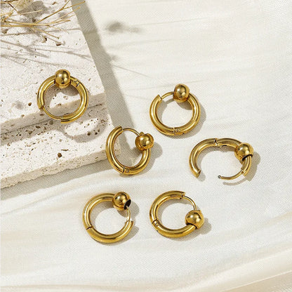 3 Pairs Ig Style Simple Style Circle Plating Copper 18k Gold Plated Earrings