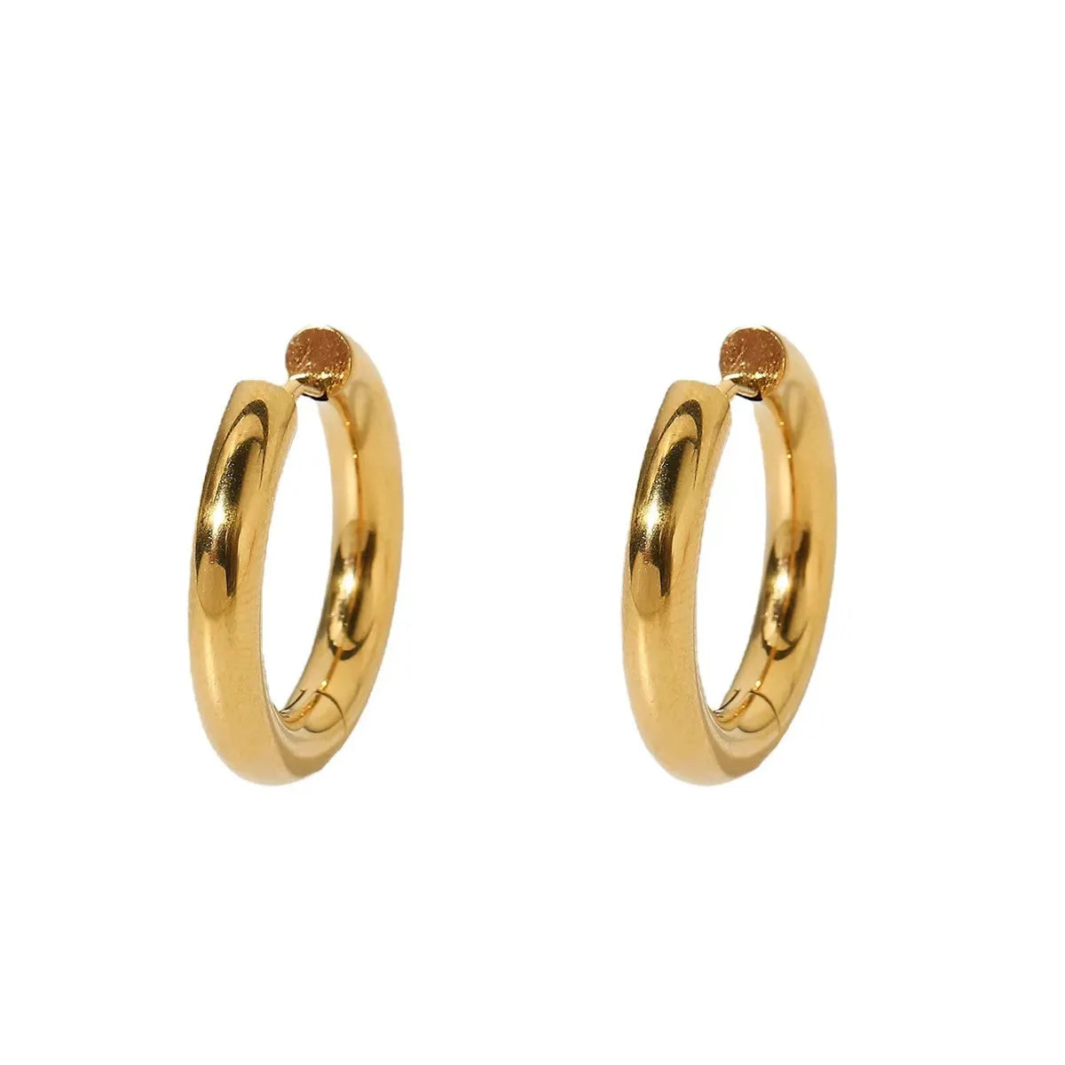 3 Pairs Simple Style Circle Polishing Plating 304 Stainless Steel 18K Gold Plated Earrings