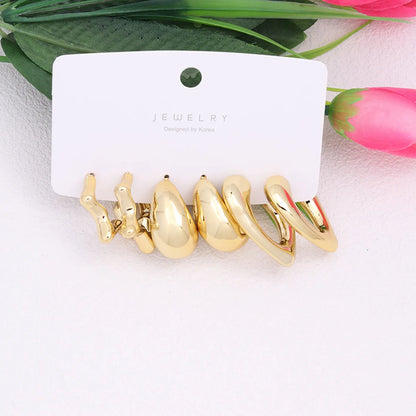 3 Pairs Simple Style Commute Geometric Plating Arylic Ear Studs