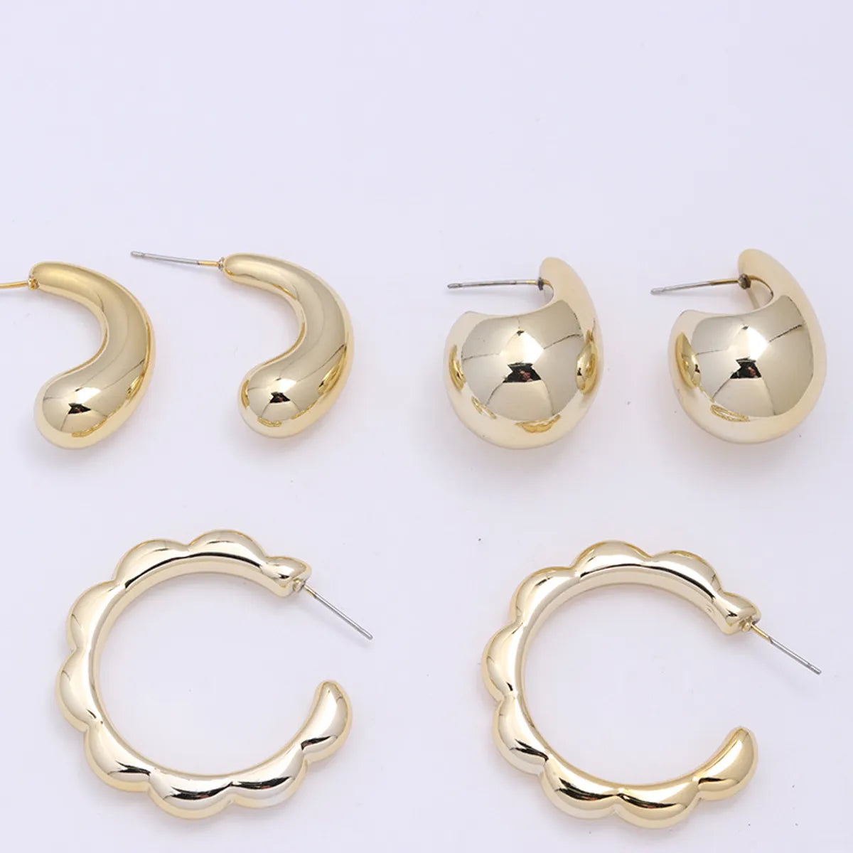 3 Pairs Simple Style Commute Geometric Plating Arylic Ear Studs