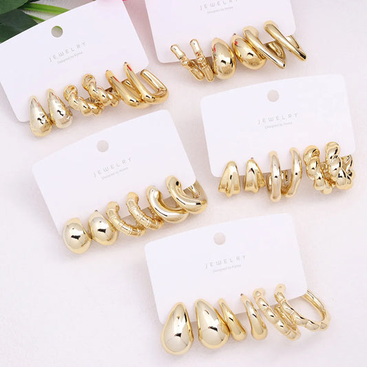 3 Pairs Simple Style Commute Geometric Plating Arylic Ear Studs