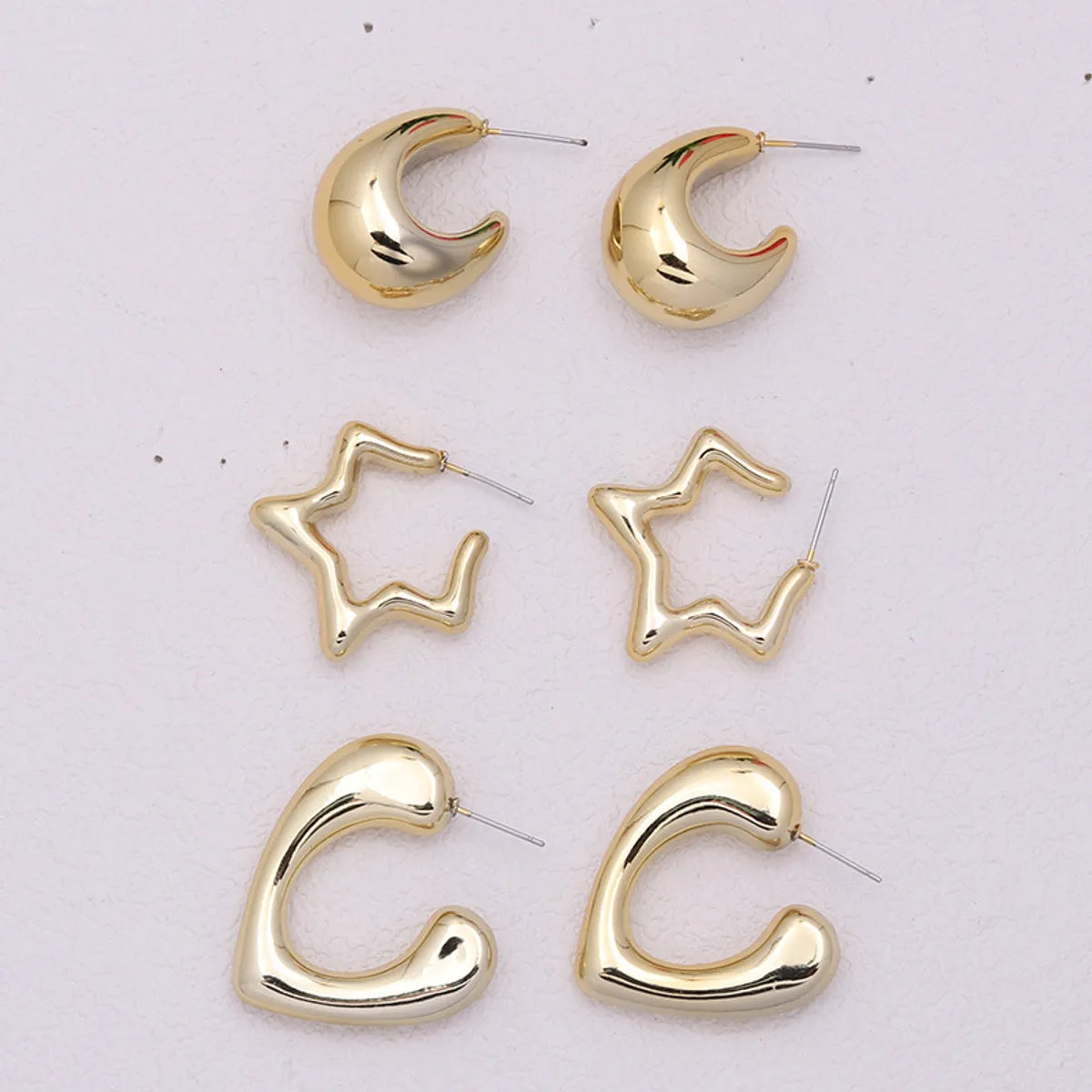 3 Pairs Simple Style Commute Geometric Plating Arylic Ear Studs