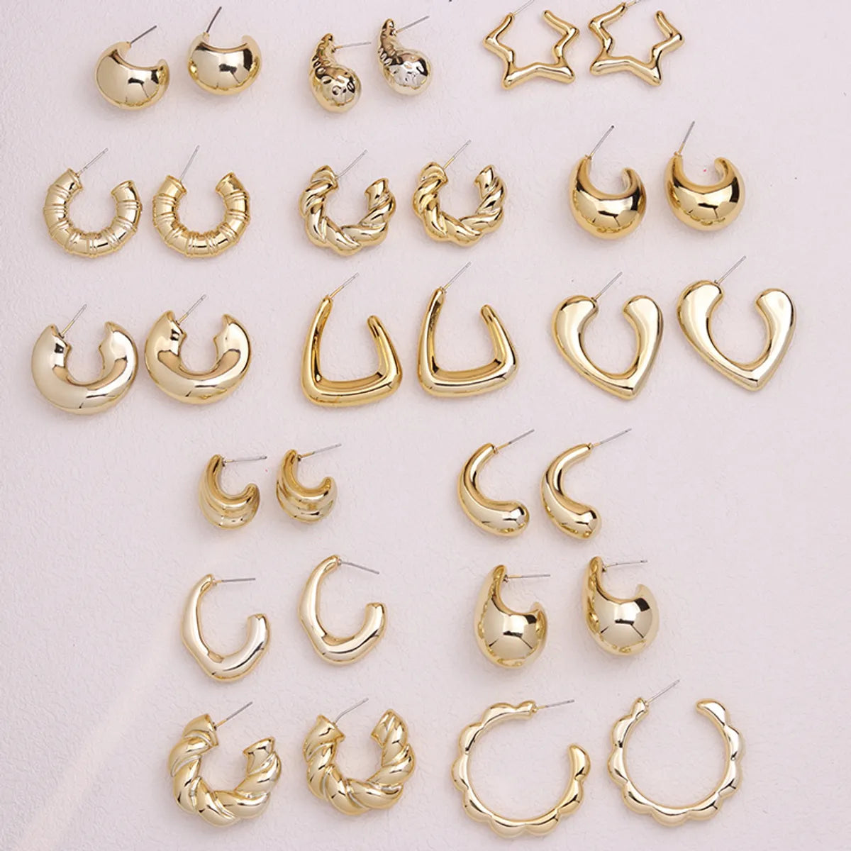 3 Pairs Simple Style Commute Geometric Plating Arylic Ear Studs