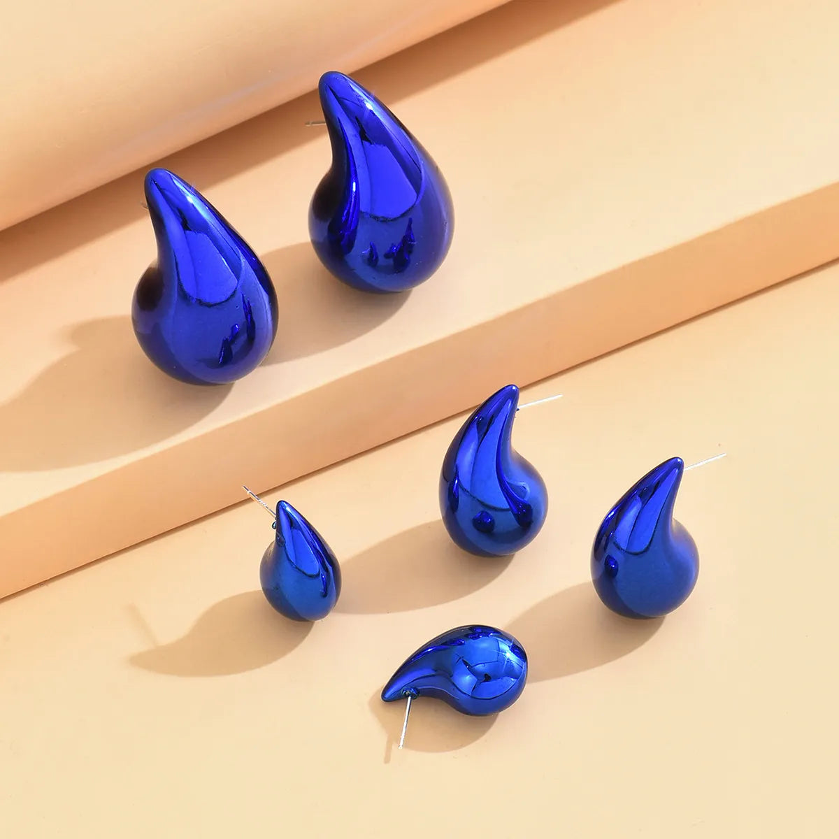 3 Pairs Simple Style Water Droplets Arylic Ear Studs