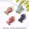 3 Pcs/Package 29x12.5mm Hole 1~1.9mm Natural Stone Copper 18K Gold Plated Multicolor Transparent Fish Polished Pendant