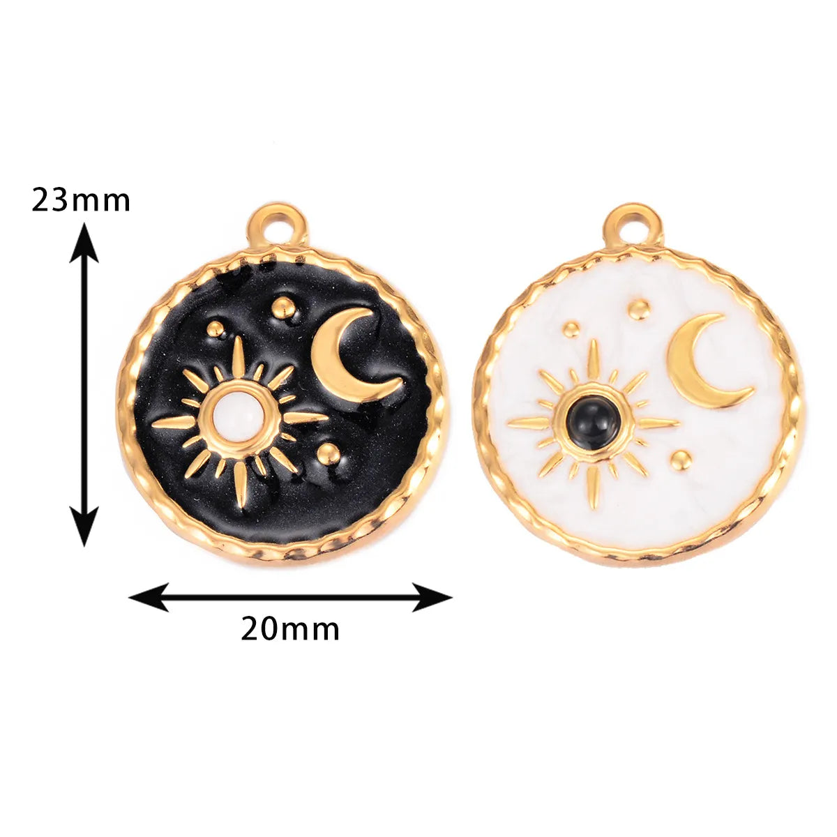 3 Pieces 304 Stainless Steel Star Moon Pendant