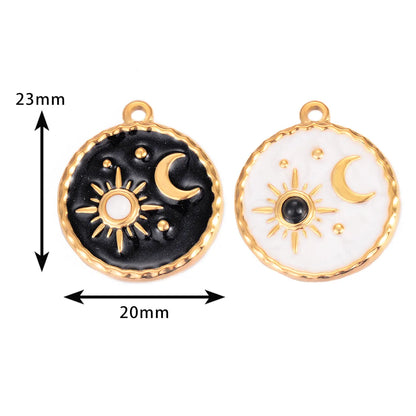 3 Pieces 304 Stainless Steel Star Moon Pendant