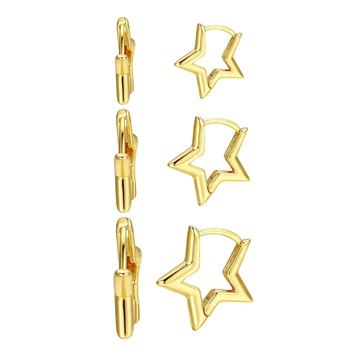 3 Pieces Set IG Style Cute Simple Style Star Alloy Earrings